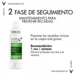VICHY Dercos Shampoo Anticaspa Cabelo Seco 390ml manutenção anti-recidiva