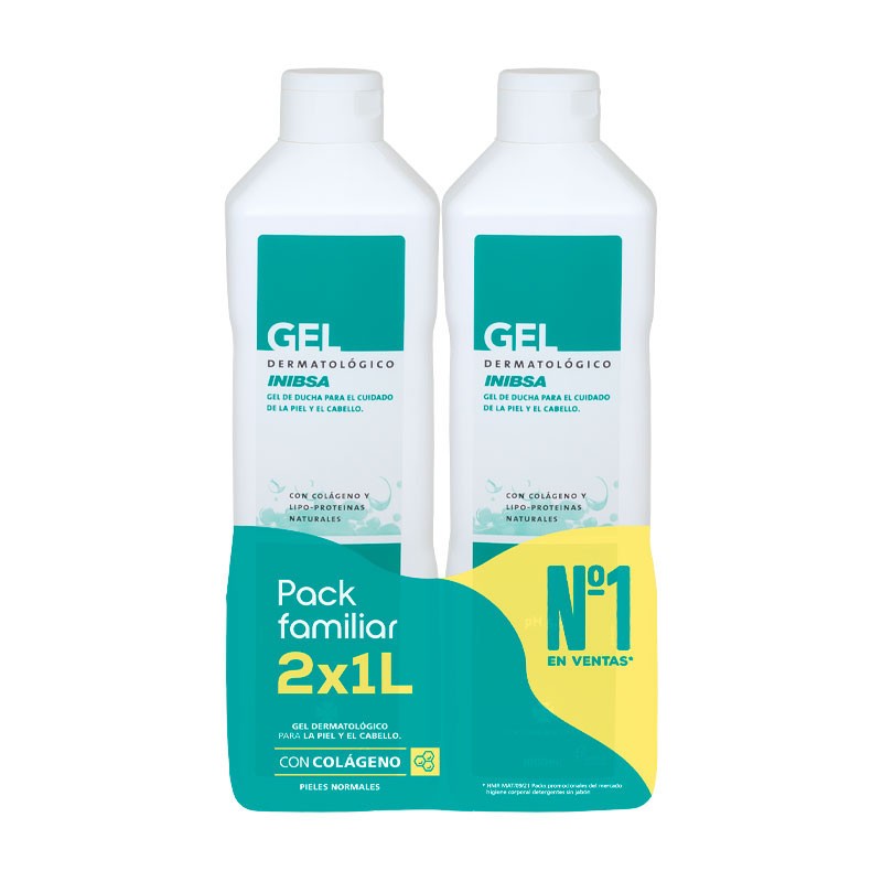 INIBSA Pack Familial Gel Dermatologique 2x1000ml