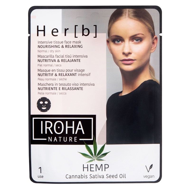 IROHA NATURE Nourishing and Relaxing Facial Mask with Hemp Seed Oil