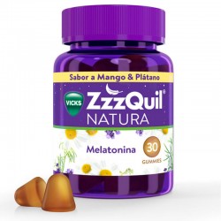 VICKS ZzzQuil Natura Melatonin Sleep Aid 30 Gummies Mango & Banana Flavor