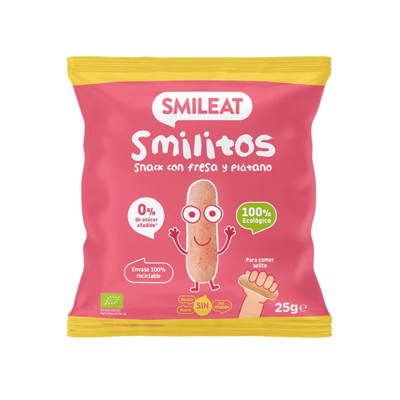 SMILEAT Organic Strawberry and Banana Smilitos 25 gr