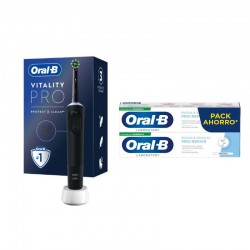 Oral-B Pack Especial Vitality Pro Negro + 2 Pastas de dientes Encías Pro Repair