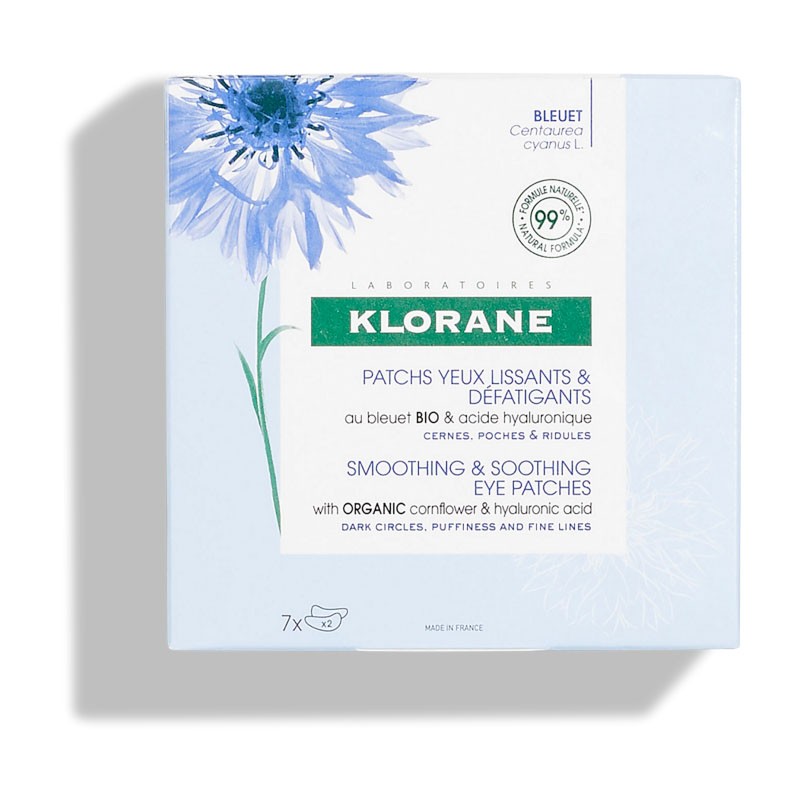 KLORANE BIO Cornflower Anti-Fatigue Smoothing Patches 7 sachets 2 Patches