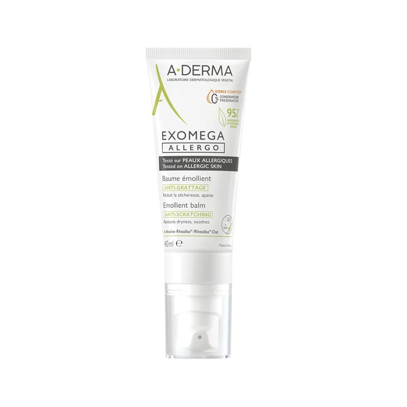 A-DERMA Exomega Allergo Balsamo Emolliente Antigraffio 40 ml A-DERMA Exomega Allergo Balsamo Emolliente Antigraffio 40 ml