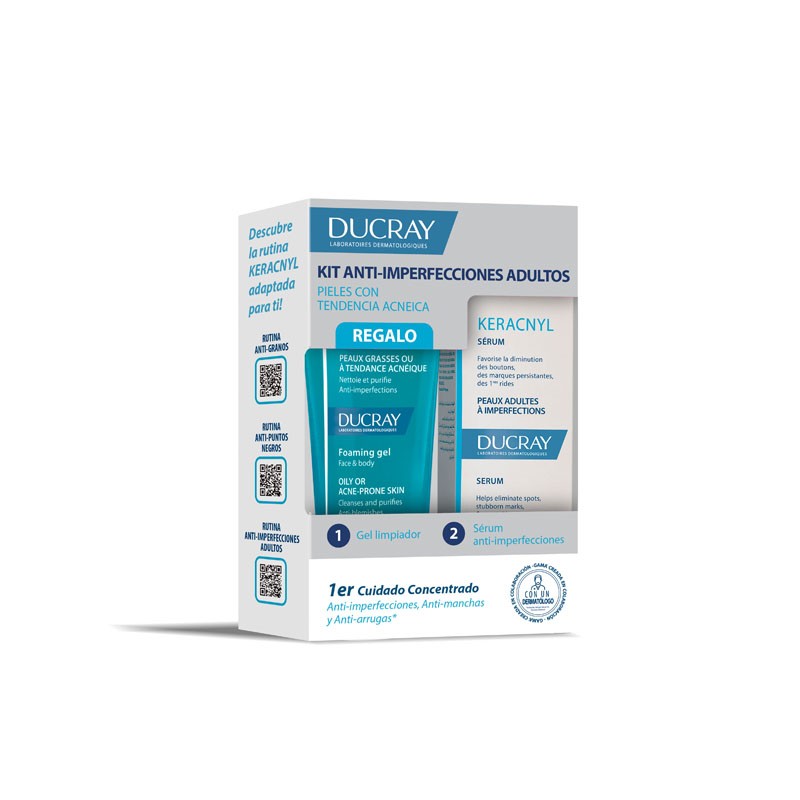 DUCRAY Keracnyl Pack Anti-Imperfection Serum 30ml + Cleansing Gel 40ml