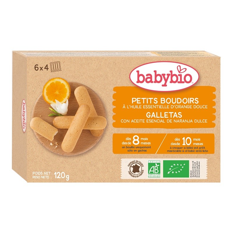 BABYBIO Biscuits de Dentition Orange Douce BIO +8m 120g