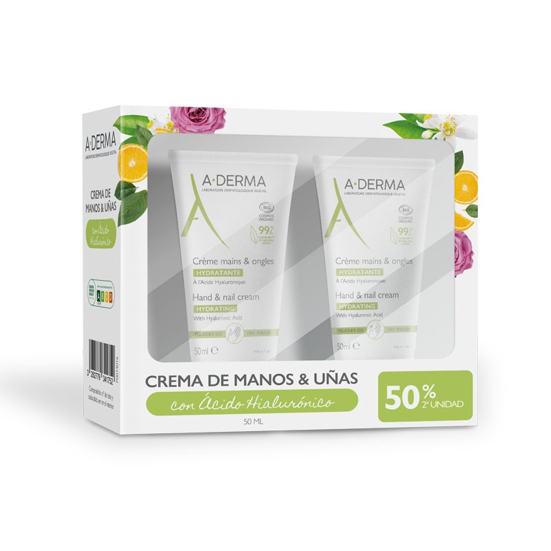 A-Derma Crème Hydratante Mains et Ongles Lot de 2 x 50 ml