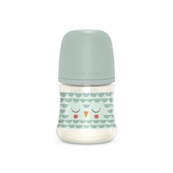 SUAVINEX Premium Bonhomía Baby Bottle +0m Silicone SX Pro Physiological 150ml (Green Owl)