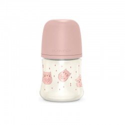 SUAVINEX Premium Bonhomía Baby Bottle +0m Silicone SX Pro Physiological 150ml (Pink Owls)