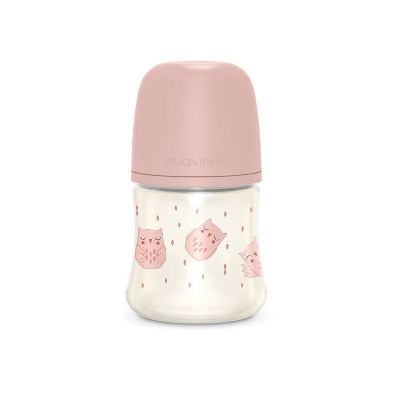 SUAVINEX Premium Bonhomía Mamadeira +0m Silicone SX Pro Fisiológico 150ml (Corujas Rosa) SUAVINEX Premium Bonhomía Mamadeira +0m Silicone SX Pro Fisiológico 150ml (Corujas Rosa)