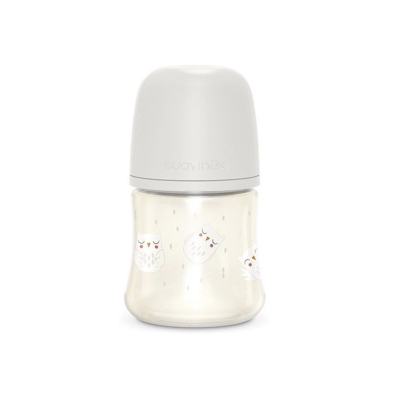 SUAVINEX Premium Bonhomía Baby Bottle +0m Silicone SX Pro Physiological 150ml (White Owls)