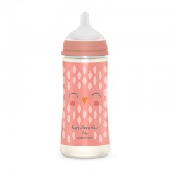 SUAVINEX Premium Bonhomía Baby Bottle +6m SX Pro Physiological Silicone 360ml (Pink Owl)