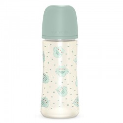 SUAVINEX Premium Bonhomía Baby Bottle +6m SX Pro Physiological Silicone 360ml (Green Owls)