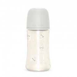 SUAVINEX Premium Bonhomía Baby Bottle +3m Silicone SX Pro Physiological 270ml (White Owls)
