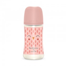 SUAVINEX Premium Bonhomía Baby Bottle +3m SX Pro Physiological Silicone 270ml (Pink Owl)