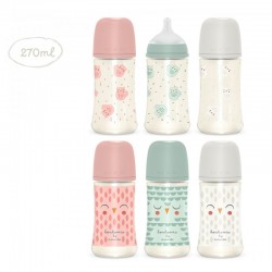 SUAVINEX Premium Bonhomía Babyflasche +3m SX Pro Physiologisches Silikon 270ml (Pink Owl)