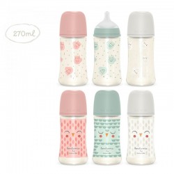 SUAVINEX Premium Bonhomía Baby Bottle +3m SX Pro Physiological Silicone 270ml (Pink Owls)