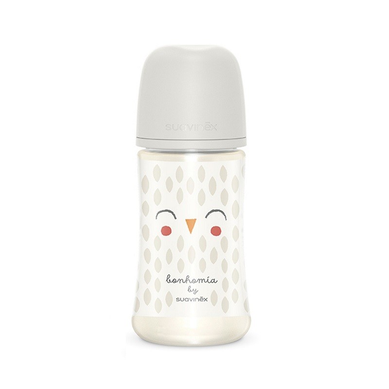 SUAVINEX Premium Bonhomía Baby Bottle +3m SX Pro Physiological Silicone 270ml (White Owl)