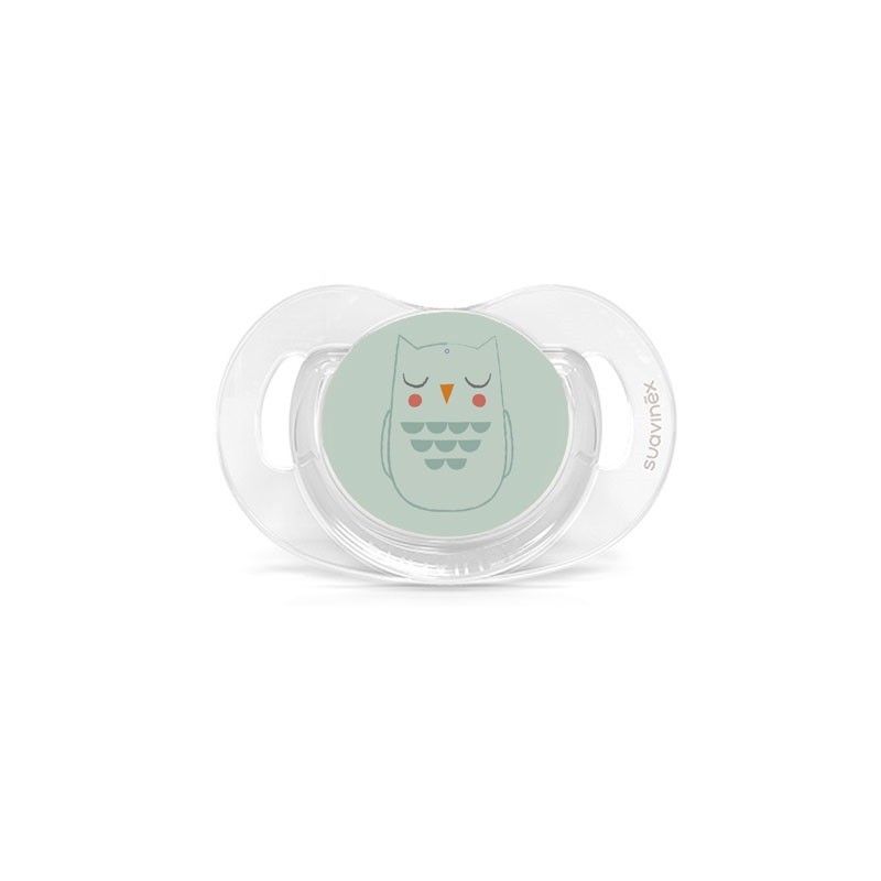 SUAVINEX Premium T Sucette Physiologique Silicone 0-6 Mois (Chouette Verte)
