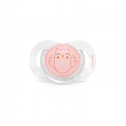 Chupeta SUAVINEX Premium Bonhomía Tetina Fisiológica de Silicone 0-6 Meses (Coruja Rosa)