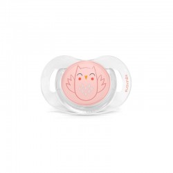 SUAVINEX Premium Bonhomía Pacifier Physiological Silicone Teat 0-6 Months (Pink Owl)