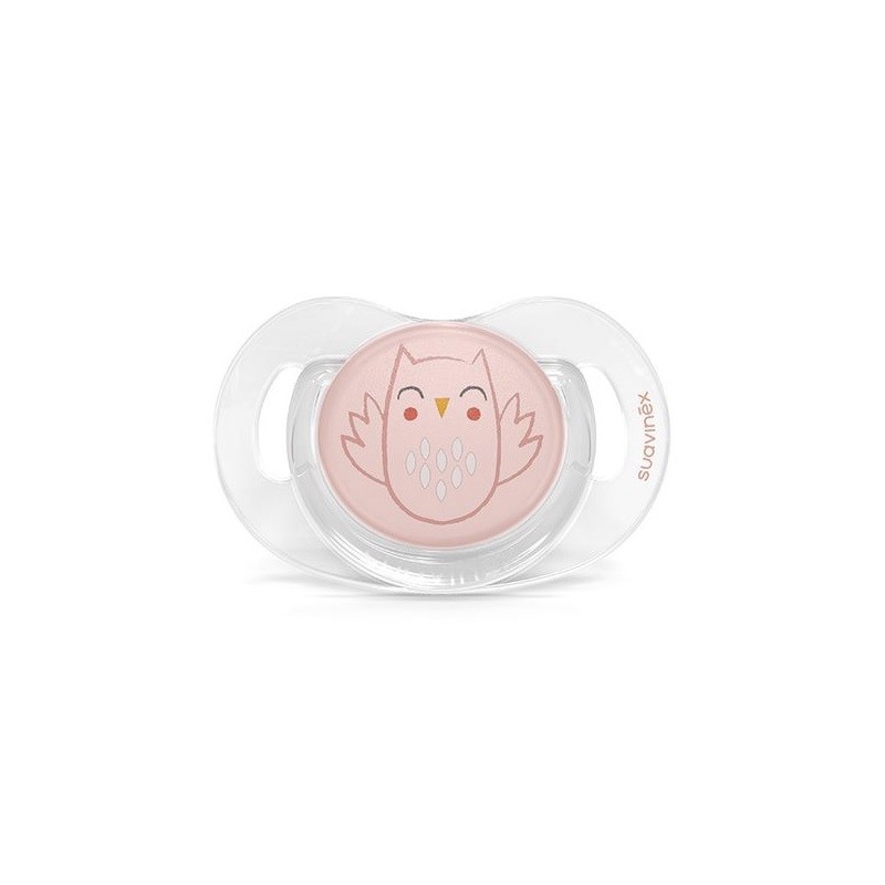 Chupeta SUAVINEX Premium Bonhomía Tetina Anatômica de Silicone 0-6 Meses (Coruja Rosa)