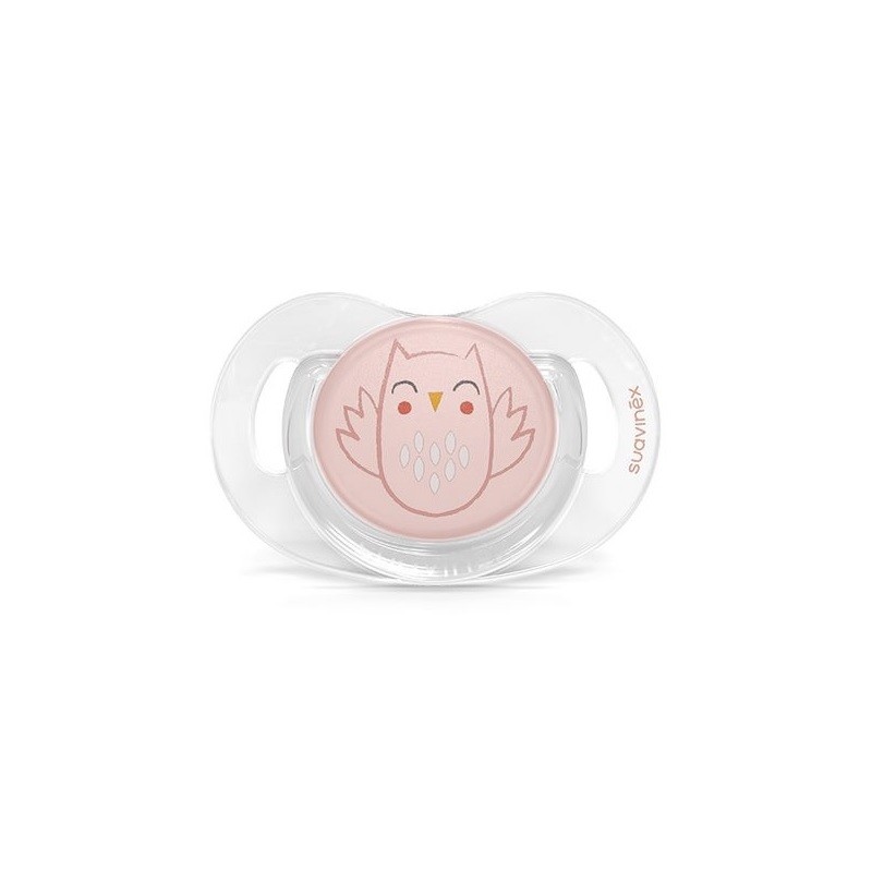 SUAVINEX Premium Bonhomía Pacifier Anatomical Silicone Teat 0-6 Months (Pink Owl)