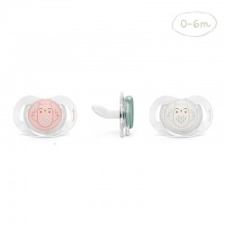 Chupeta SUAVINEX Premium Bonhomía Tetina Anatômica de Silicone 0-6 Meses (Coruja Rosa)