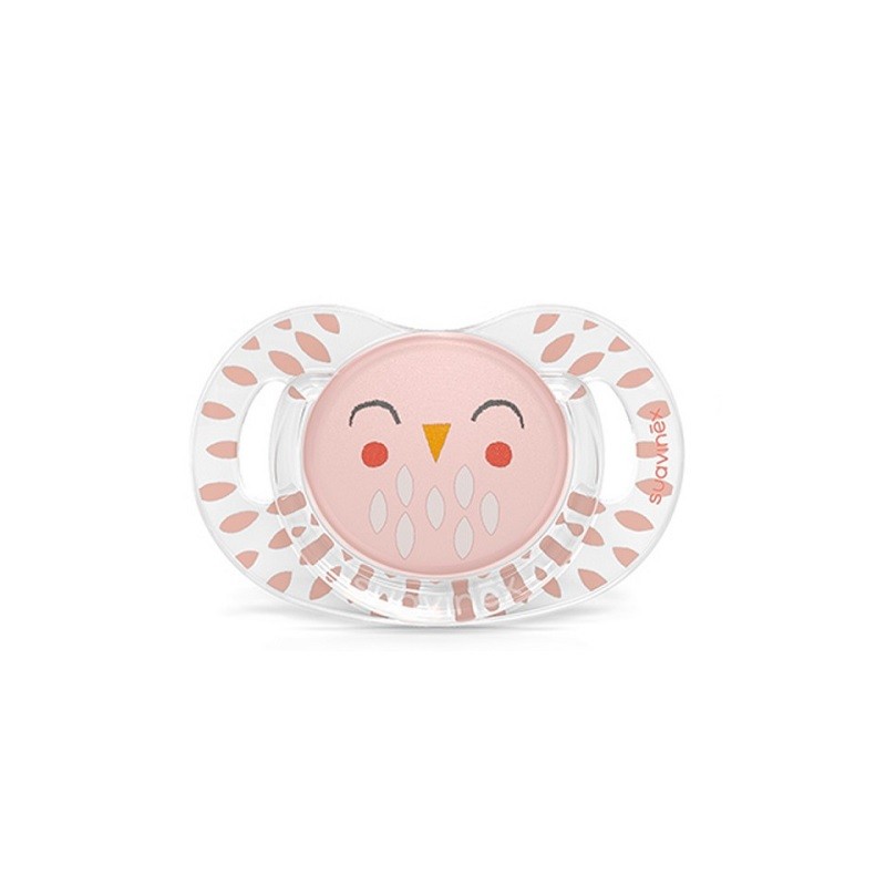 SUAVINEX Premium Pacifier Bonhomía Physiological Silicone Teat +18 Months (Pink Owl)