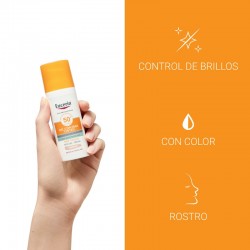 EUCERIN Oil Control SPF50+ Gel-Crème Solaire Visage Sec Couleur Toucher Moyen 50 ml