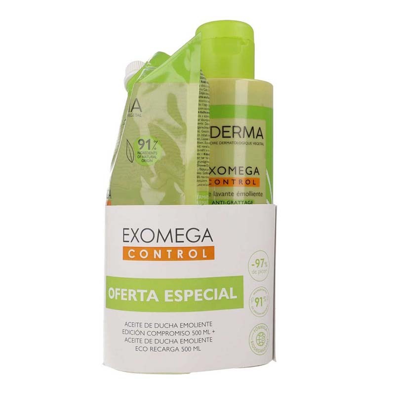 A-DERMA Exomega Control Pack Aceite Limpiador 500 ml +ECO RECARGA