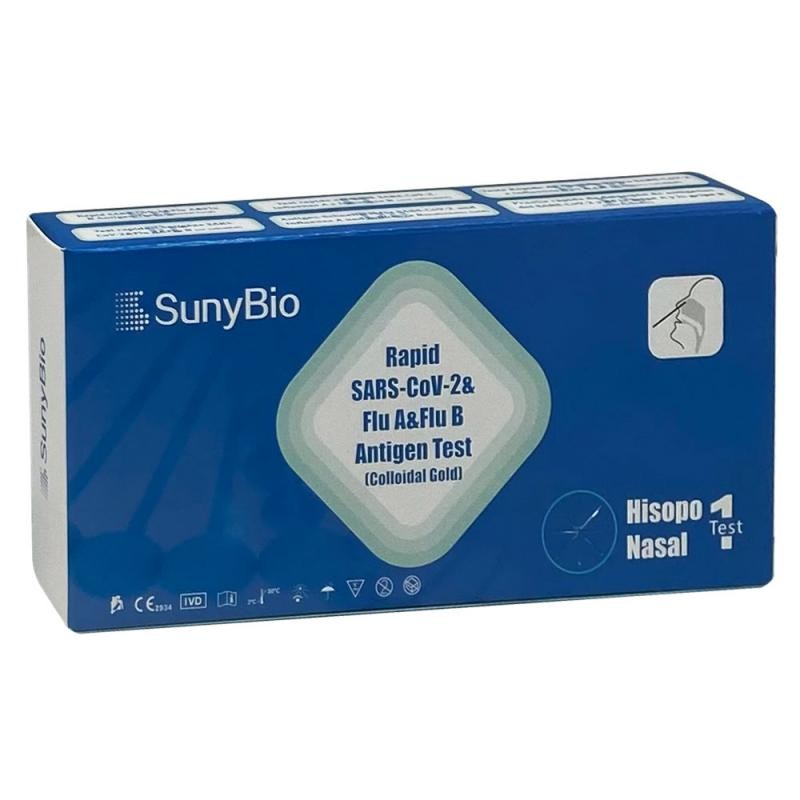 ANTIGENTEST Covid-19 und Grippe A/B Nasentest 1 Einheit - SunyBio