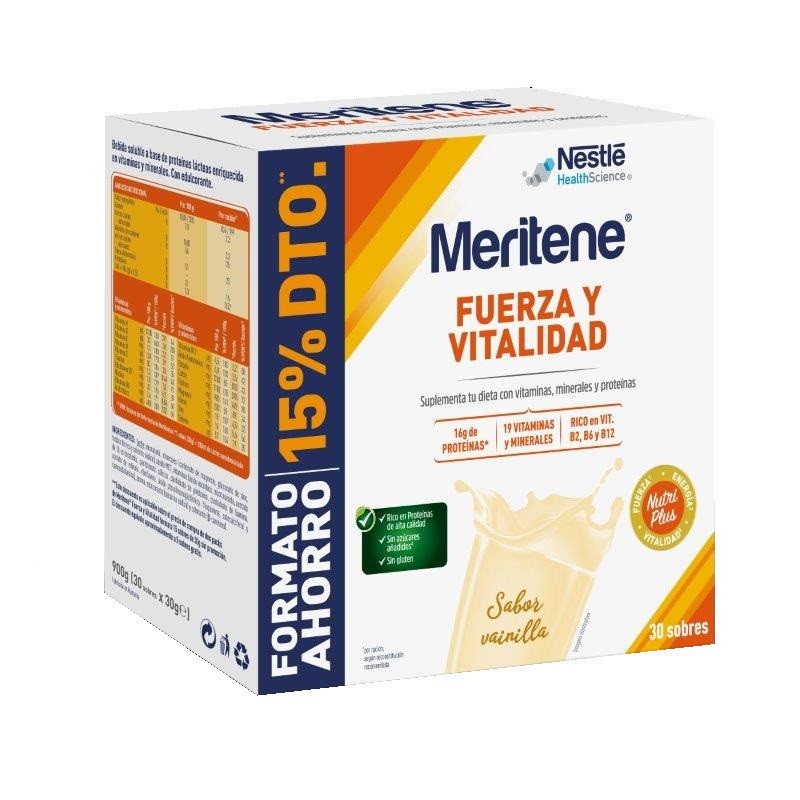 MERITENE Smoothie Vanille Force et Vitalité 30 sachets