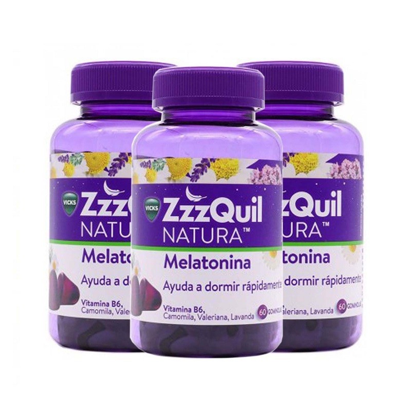 ZzzQuil Natura Melatonin Sleep Aid 3x60 Gummies【TRIPLO】VICKS ZzzQuil Natura Melatonin Sleep Aid 3x60 Gummies【TRIPLO】VICKS
