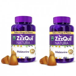 ZzzQuil Natura Melatonina Mango y Plátano 2x60 Gummies