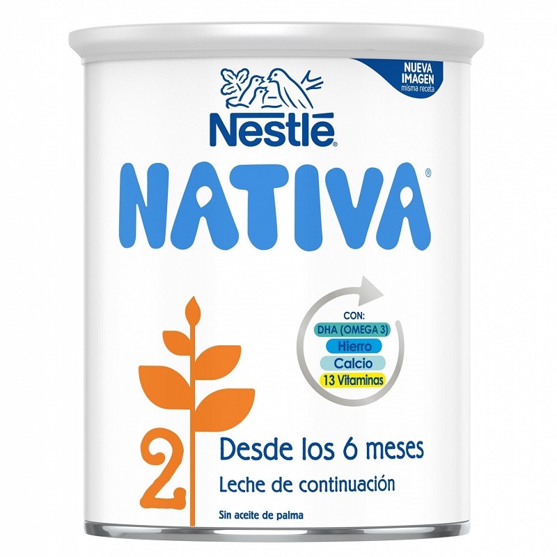 Nestlé NATIVA 2 Leche De Continuación 2 para bebés a partir de los 6 meses.  Pack de 6 botes de 800g (4800g en total) : : Alimentación y bebidas