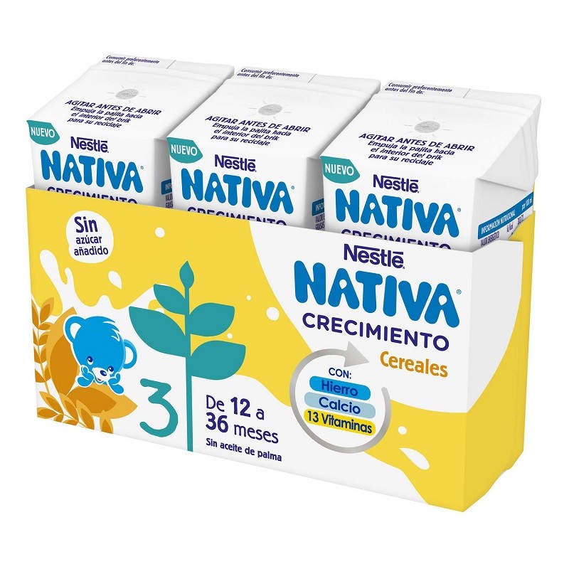 NATIVA 3 Crecimiento Cereales 3x180ml Nestlé【ENVÍO 24 HORAS】