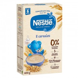 NESTLÉ Papilla 8 Cereales +6 meses 0% Azúcares Añadidos 600g