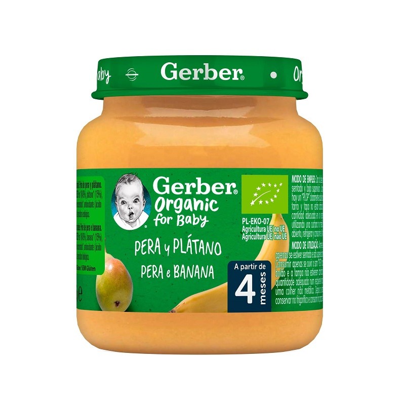 GERBER Glas BIO Birnen-Bananen-Püree +4 Monate 125g