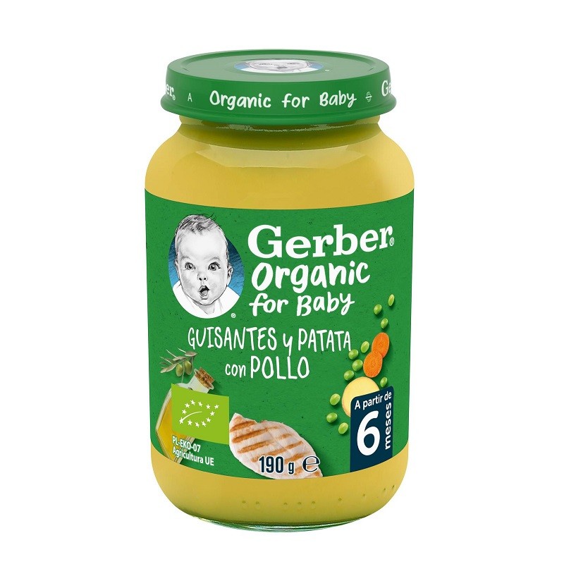 GERBER Pote Orgânico de Ervilha, Batata e Purê de Frango 190g GERBER Pote Orgânico de Ervilha, Batata e Purê de Frango 190g