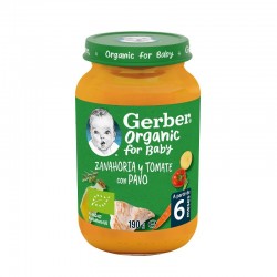 GERBER Organic Carrot, Tomato and Turkey Puree Jar 190g