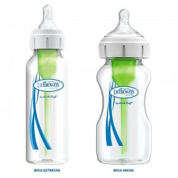 Dr. Brown's Biberón Anticólicos Boca Ancha Options+ 270ml Azul - Bosque  Biberon +0 meses : : Bebé