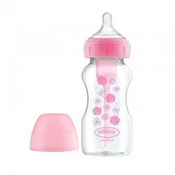 Dr. BROWN'S Wide Mouth Anti-Colic Bottle Options+ Pink Flowers +0 months 270ml