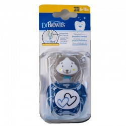 Dr. BROWN'S Chupete Prevent Tetina Silicona de 6-18m Color Azul