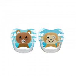 Dr Brown's 2XPrevent Girl Pacifier 6-18 Months, Blue Silicone