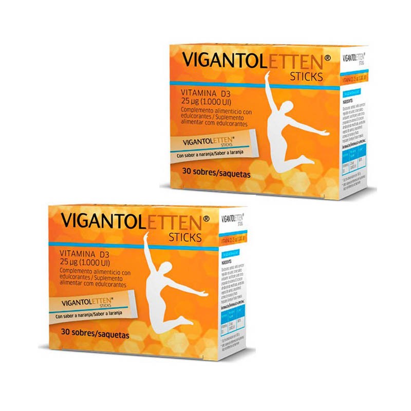 VIGANTOLETTEN Vitamin D3 Duplo Sticks 2x30 Units VIGANTOLETTEN Vitamin D3 Duplo Sticks 2x30 Units
