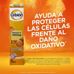 CEBIÓN Vitamine C 1000mg 20 Comprimés Effervescents pack offre 2