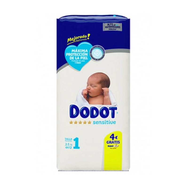 Dodot Sensitive Newborn Size 1 44 units