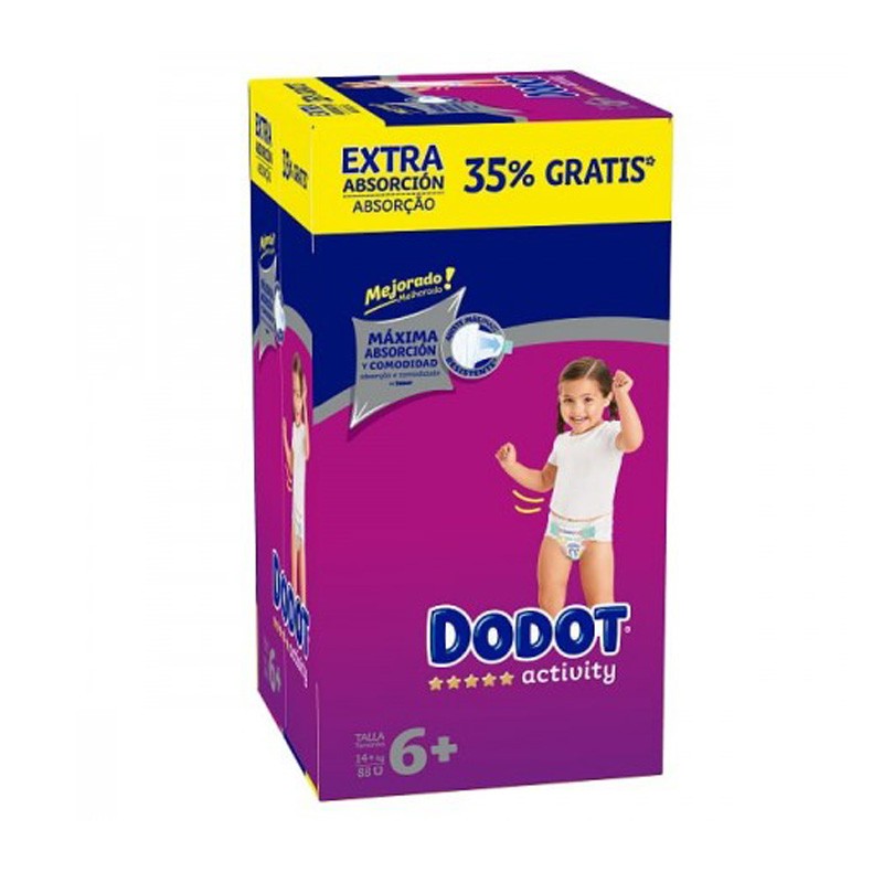Dodot Activity Extra Talla 6+ (Plus) - Box 88 Unidades.