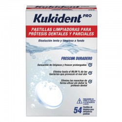 KUKIDENT Pro Pastillas Limpiadoras de Prótesis Dentales 54 Tabletas